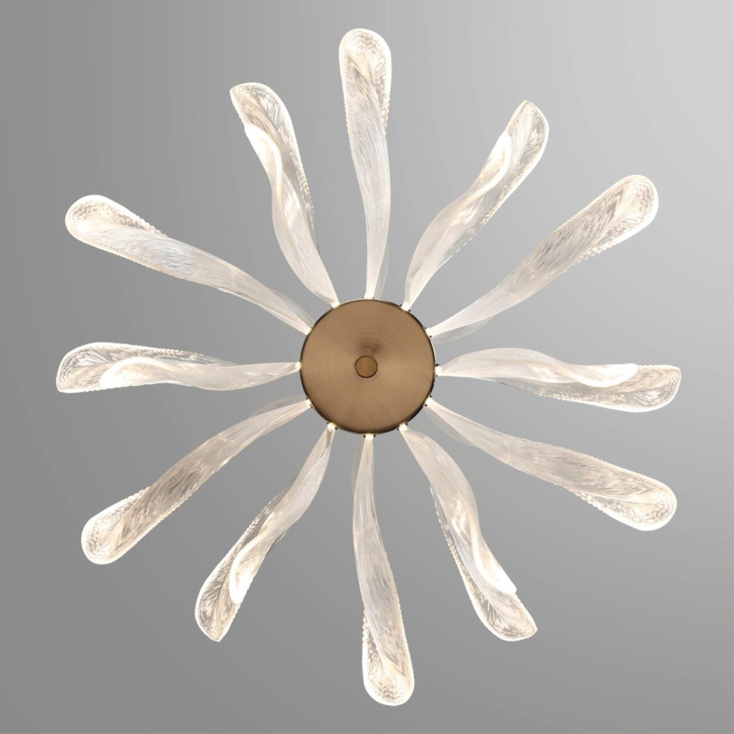 Люстра с крупными рельефным декором в виде лепестков 60 см Ethereal Bloom