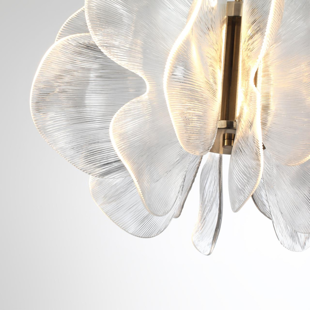 Люстра с крупными рельефным декором в виде лепестков 60 см Ethereal Bloom