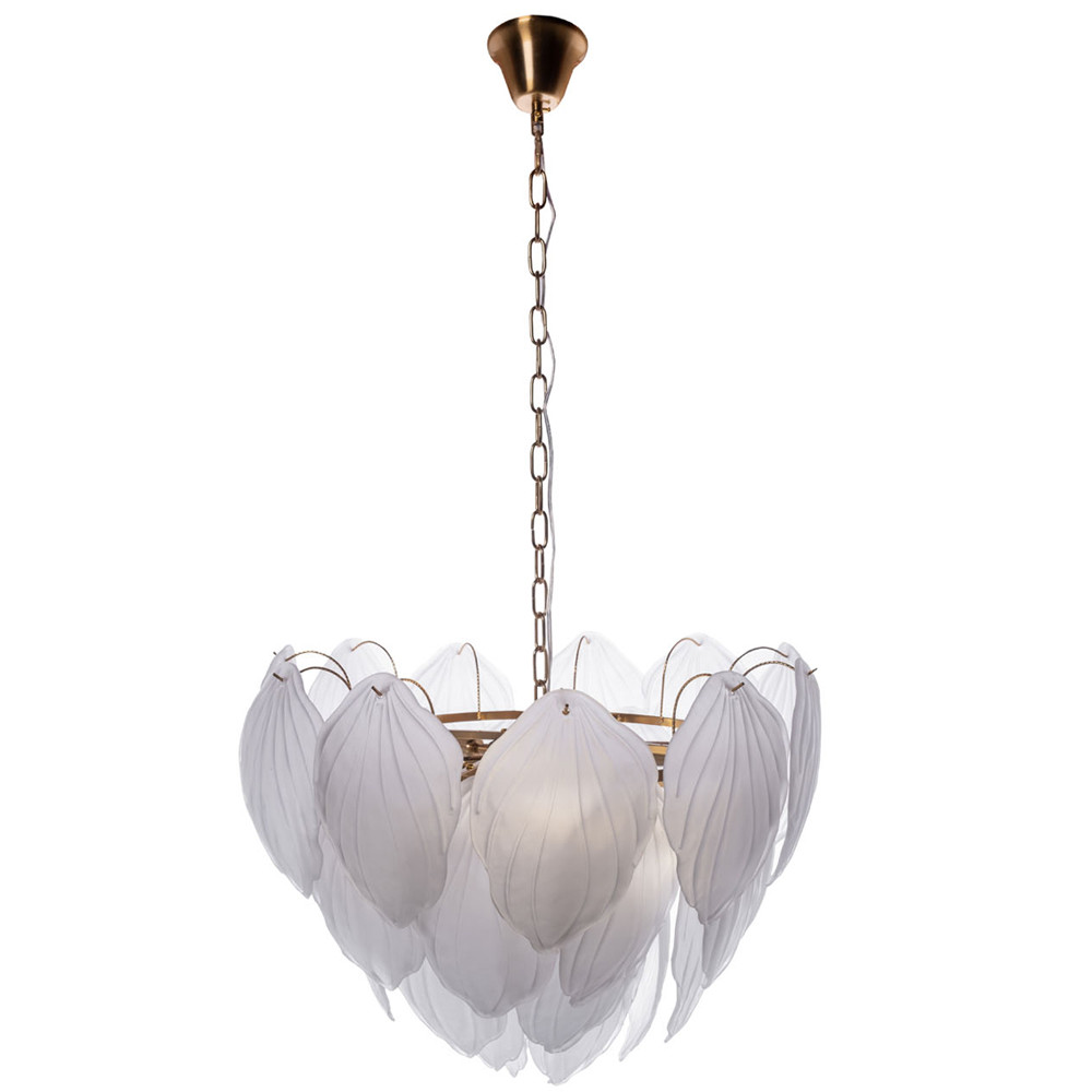 Люстра с лепестками из матового рифленого стекла Chandelier Water Lily