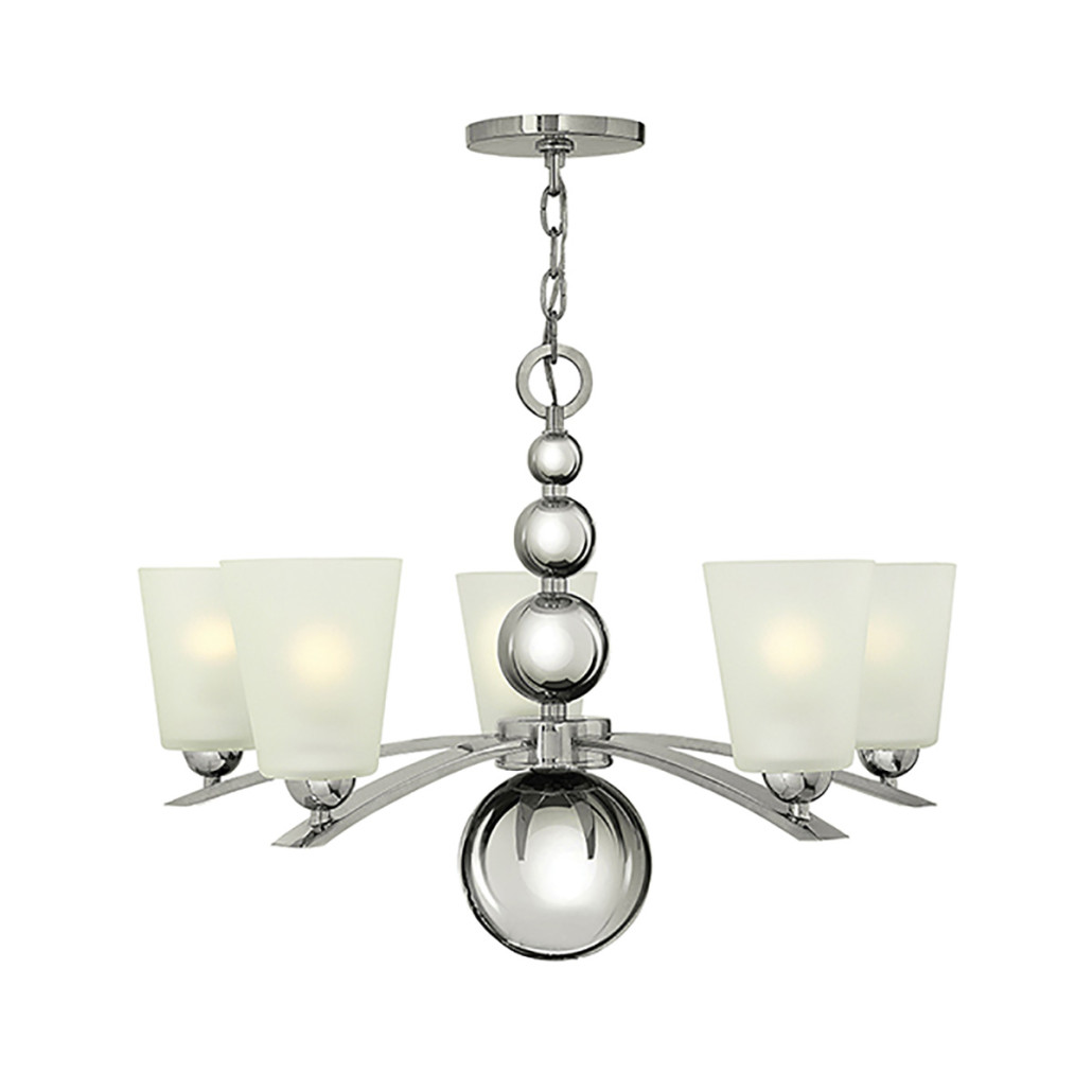 Люстра с матовыми конусными плафонами и декоративными элементами в форме шаров Hinkley