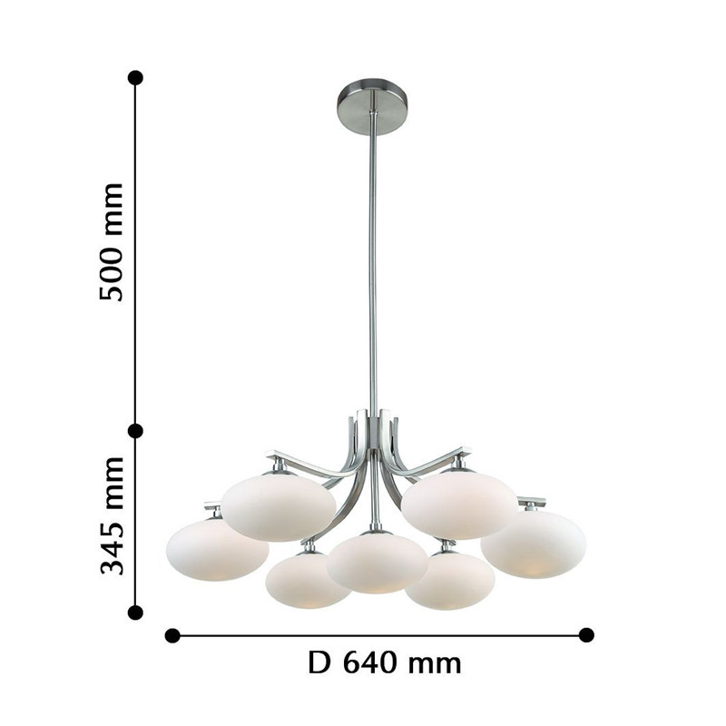 Люстра с овальными белыми плафонами Mushrooms Lamp