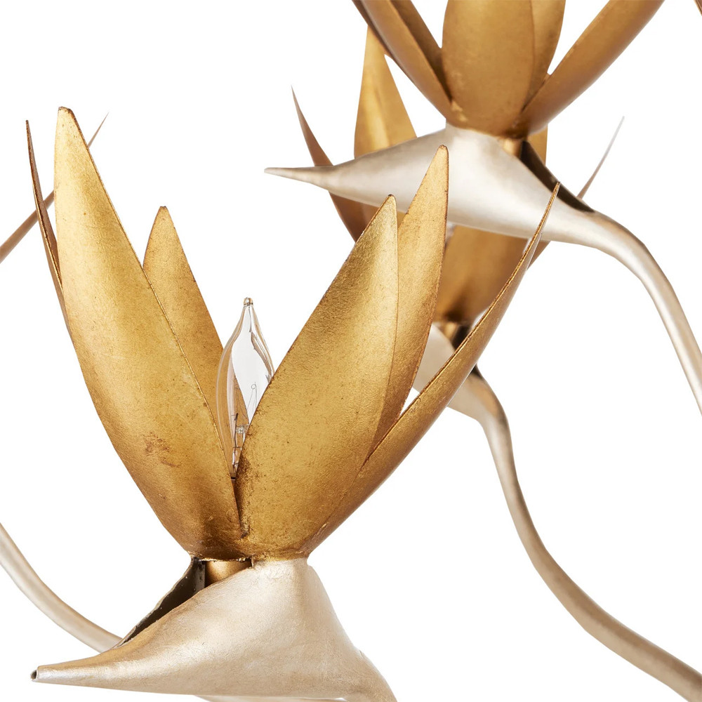 Люстра с плафонами в виде цветов Golden Bird of Paradise
