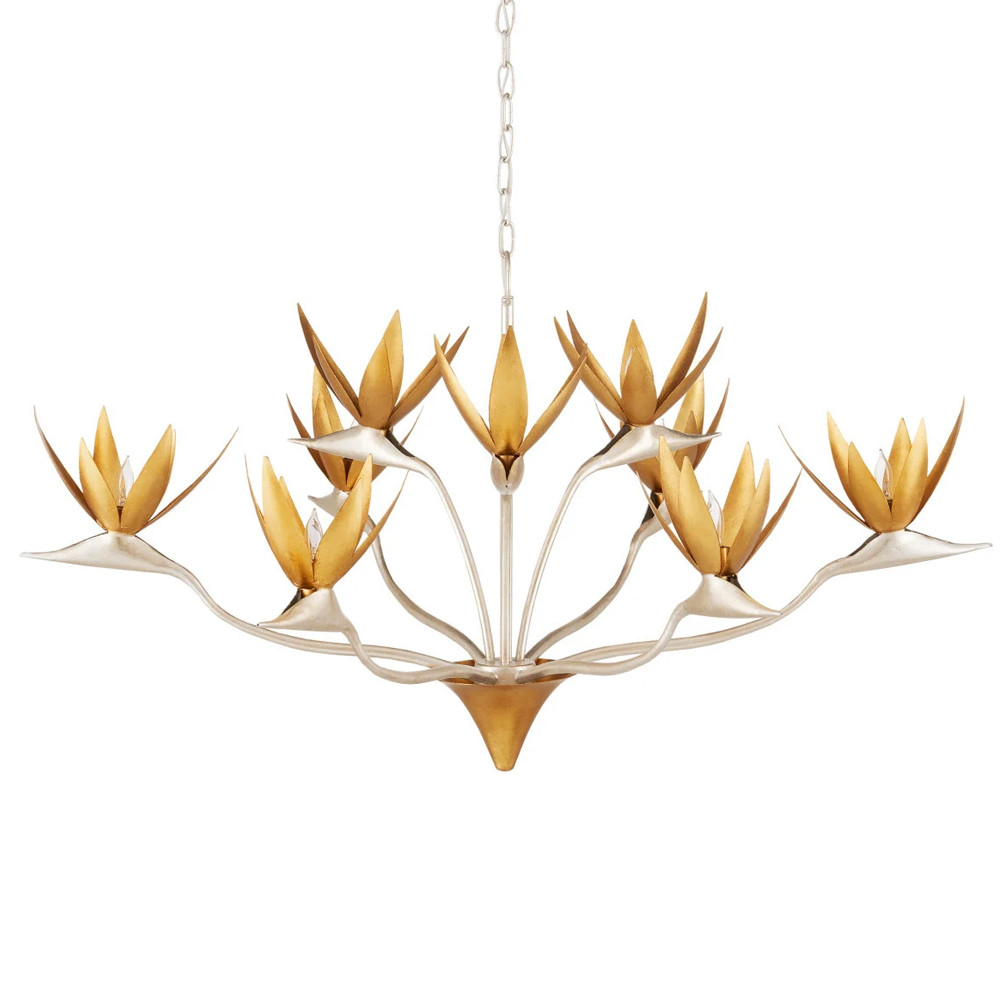 Люстра с плафонами в виде цветов Golden Bird of Paradise
