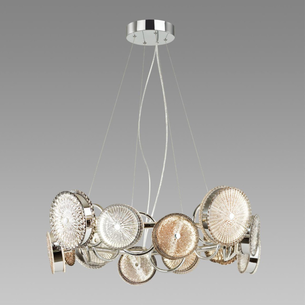 Люстра с плафонами из дымчатого стекла Glass Peonies