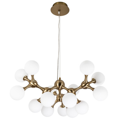 Люстра с плафонами из стеклянных шаров Pearls Suspension Brass Chandelier