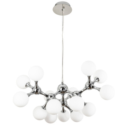 Люстра с плафонами из стеклянных шаров Pearls Suspension Chrome Chandelier