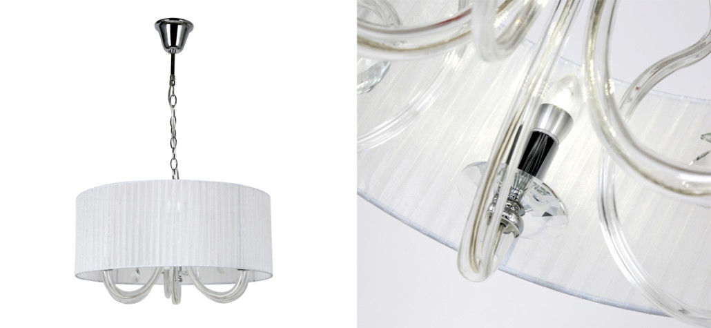 Люстра с плафоном из белой органзы Gorgon D55 см