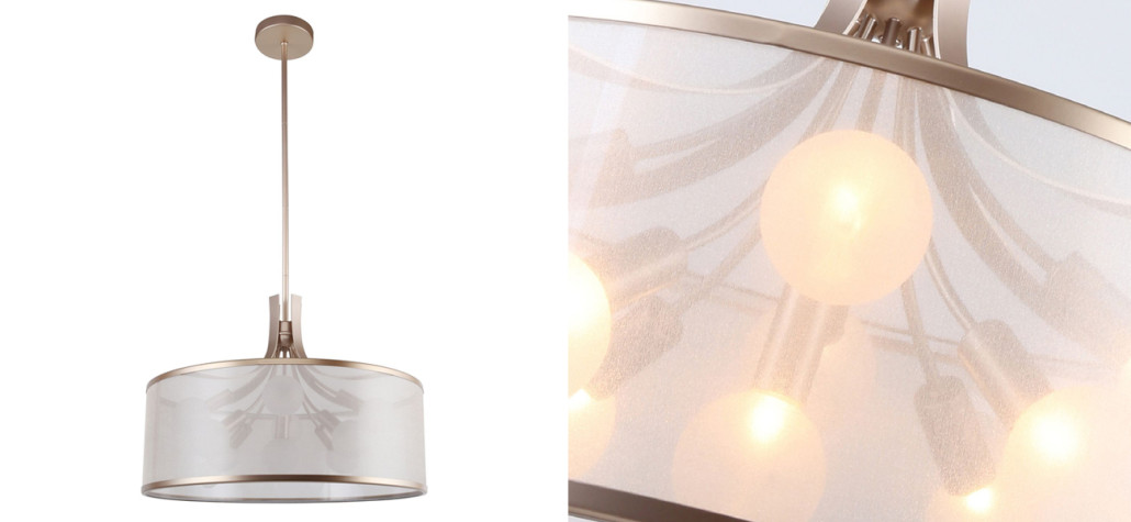 Люстра с плафоном из белой органзы Sieve