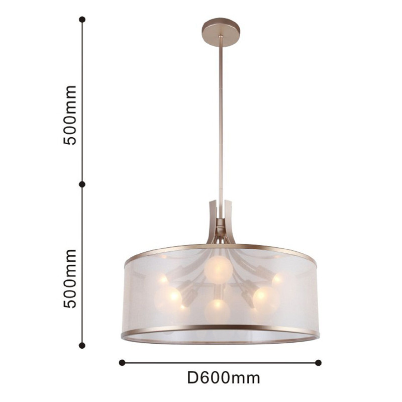 Люстра с плафоном из белой органзы Sieve