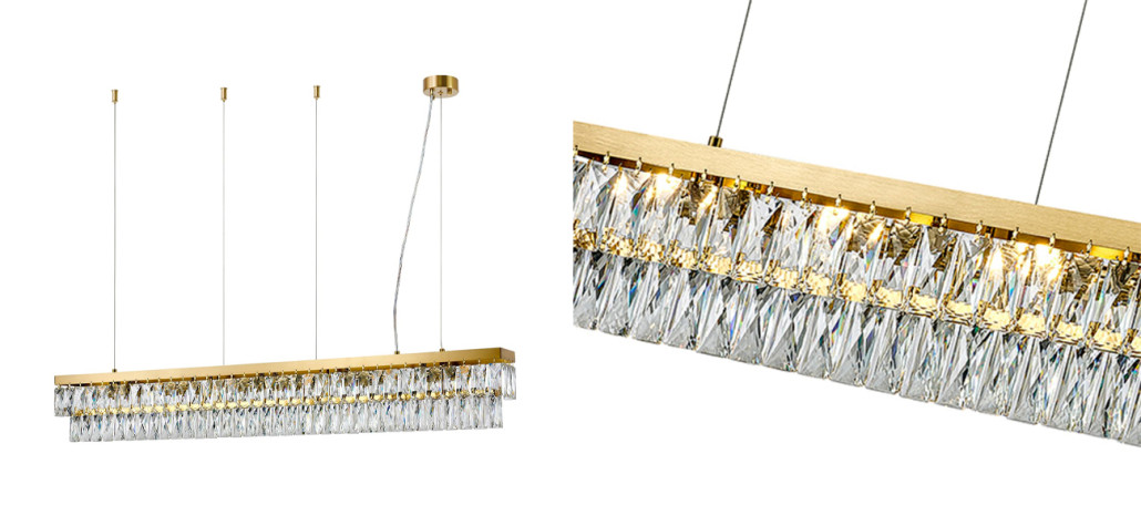 Люстра с плафоном из прозрачного хрусталя LUNET