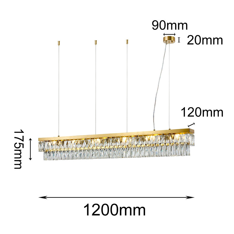 Люстра с плафоном из прозрачного хрусталя LUNET