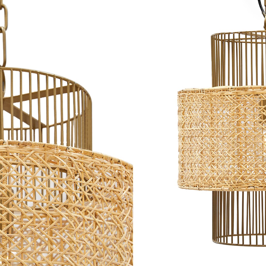 Люстра с плафоном из ротанга Raquel Wicker Chandelier