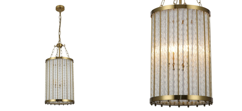 Люстра с плафоном из стеклянных закрученных трубочек Revolve D30 см