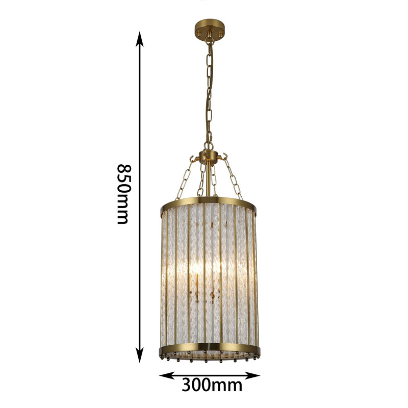 Люстра с плафоном из стеклянных закрученных трубочек Revolve D30 см