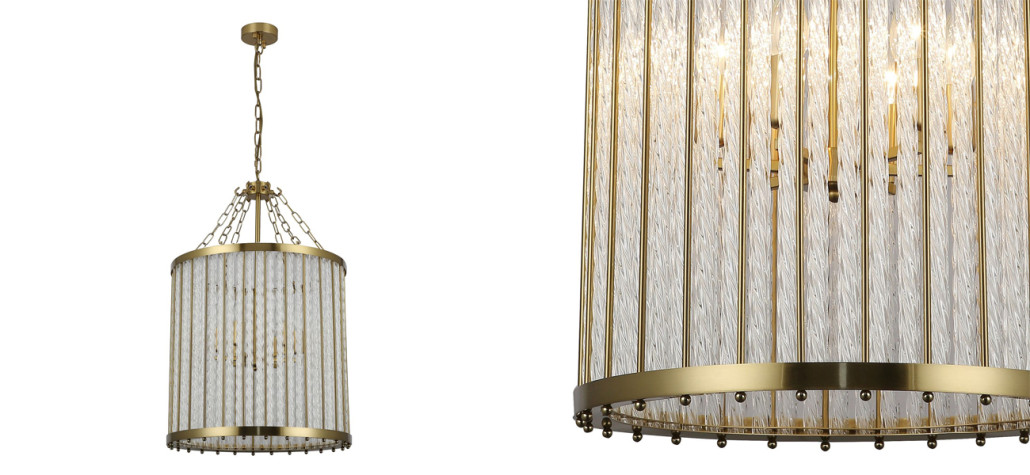 Люстра с плафоном из стеклянных закрученных трубочек Revolve D45 см