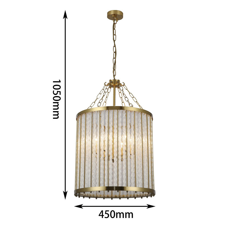 Люстра с плафоном из стеклянных закрученных трубочек Revolve D45 см