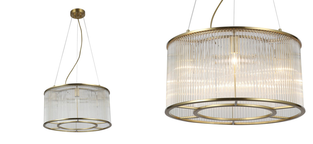 Люстра с плафоном из стеклянных трубочек Revolve D50 см