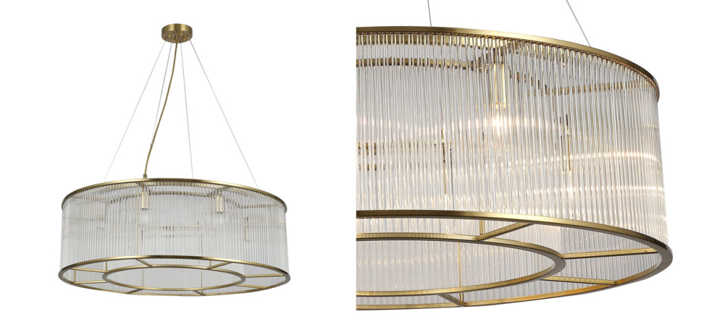 Люстра с плафоном из стеклянных трубочек Revolve D80 см