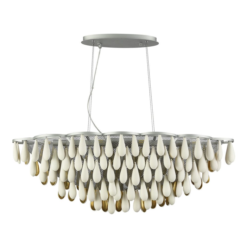 Люстра с подвесками в форме капель на серебристом каркасе Raindrop