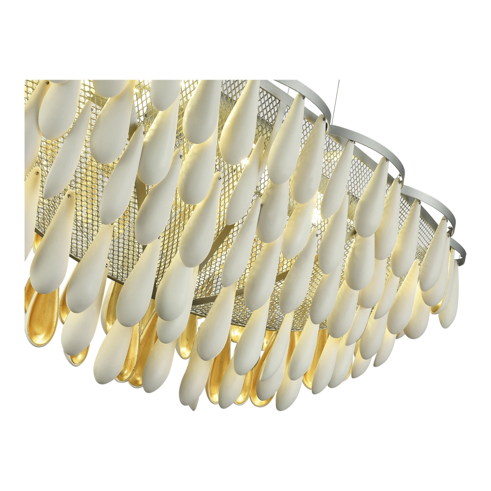 Люстра с подвесками в форме капель на серебристом каркасе Raindrop