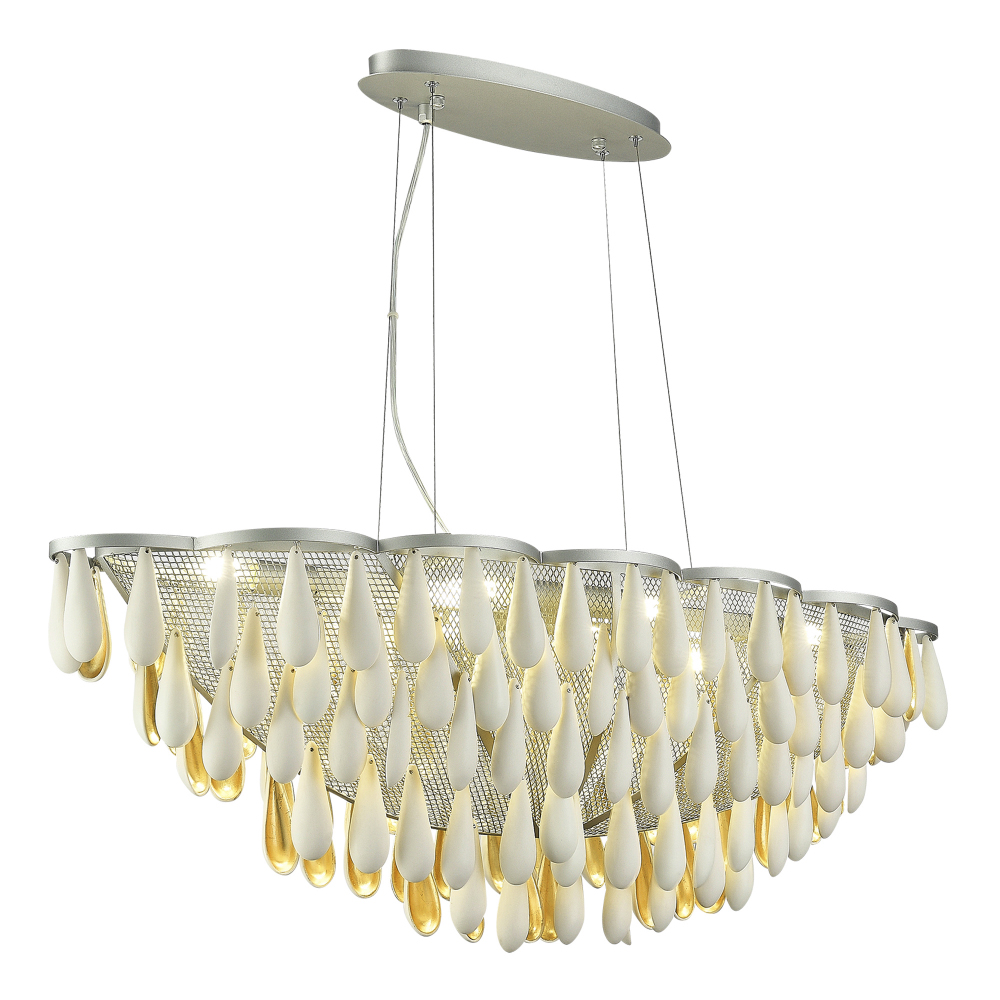 Люстра с подвесками в форме капель на серебристом каркасе Raindrop