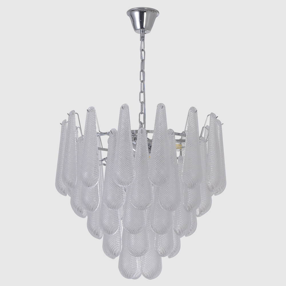 Люстра с подвесками из рифленного стекла в форме капель Textured Glass Chandelier