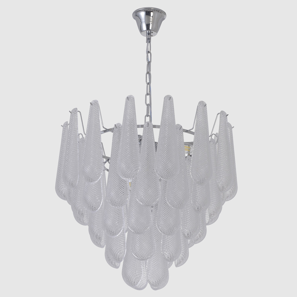 Люстра с подвесками из рифленного стекла в форме капель Textured Glass Chandelier