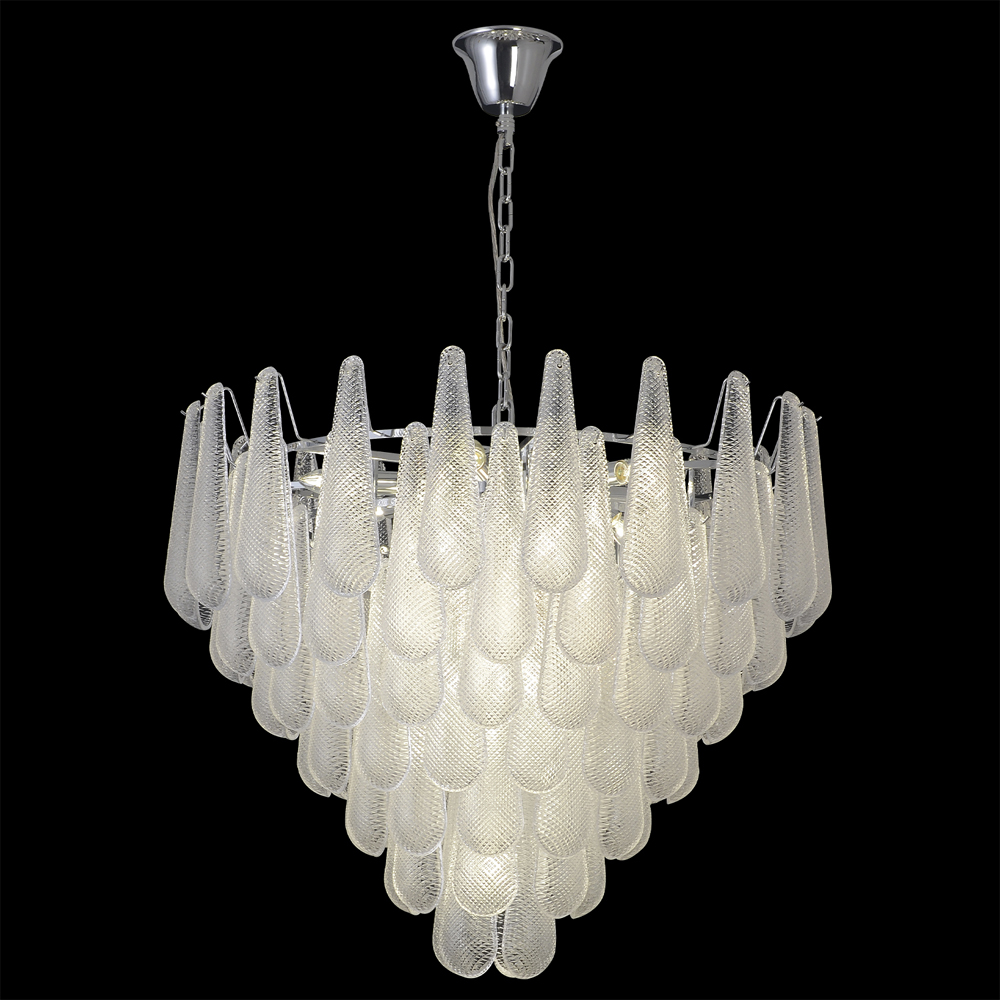 Люстра с подвесками из рифленного стекла в форме капель Textured Glass Chandelier