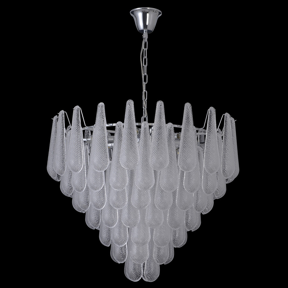 Люстра с подвесками из рифленного стекла в форме капель Textured Glass Chandelier