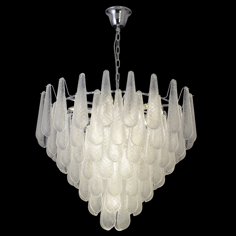 Люстра с подвесками из рифленного стекла в форме капель Textured Glass Chandelier