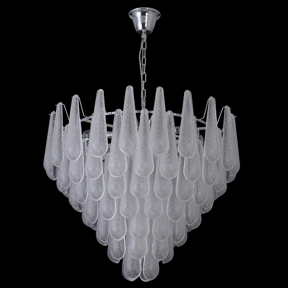 Люстра с подвесками из рифленного стекла в форме капель Textured Glass Chandelier