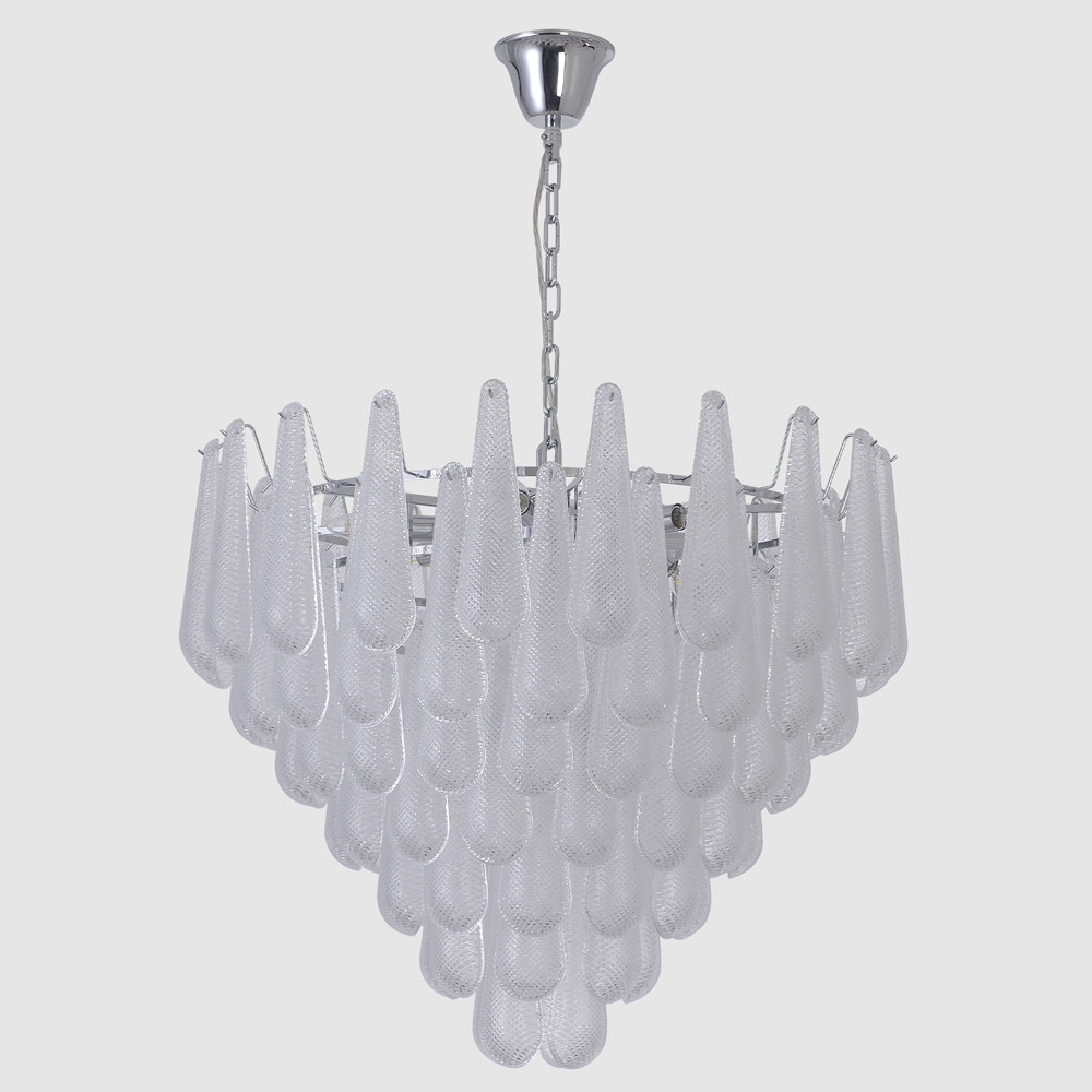 Люстра с подвесками из рифленного стекла в форме капель Textured Glass Chandelier