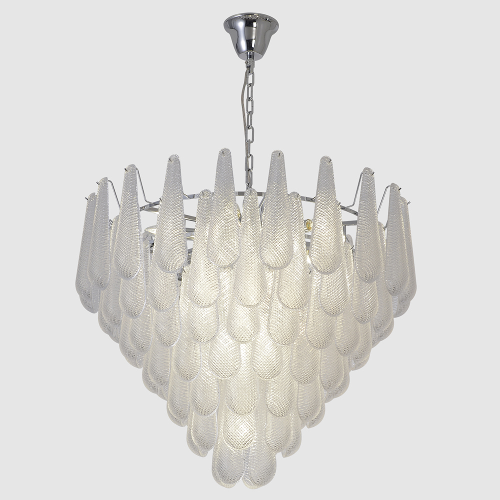 Люстра с подвесками из рифленного стекла в форме капель Textured Glass Chandelier