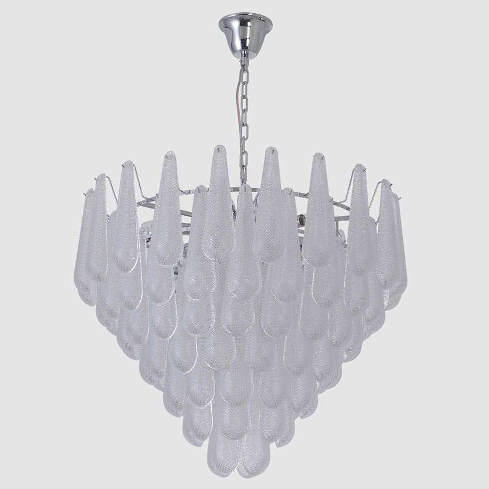 Люстра с подвесками из рифленного стекла в форме капель Textured Glass Chandelier