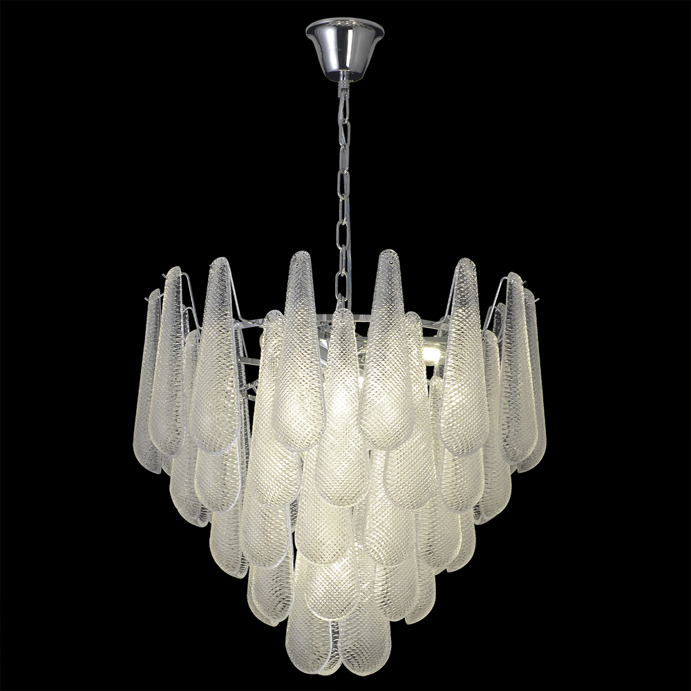 Люстра с подвесками из рифленного стекла в форме капель Textured Glass Chandelier