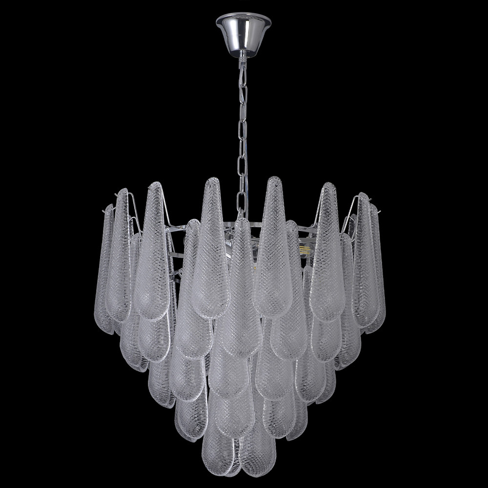 Люстра с подвесками из рифленного стекла в форме капель Textured Glass Chandelier