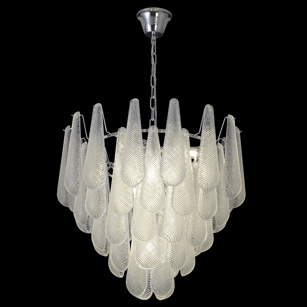 Люстра с подвесками из рифленного стекла в форме капель Textured Glass Chandelier