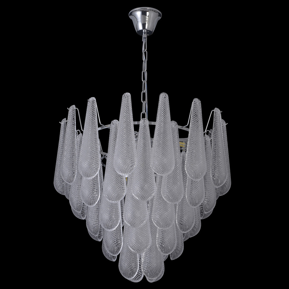 Люстра с подвесками из рифленного стекла в форме капель Textured Glass Chandelier