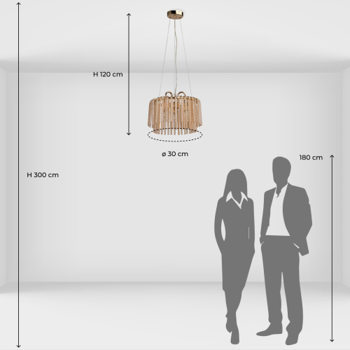 Люстра с подвесными рифлеными стеклянными трубками Nembus