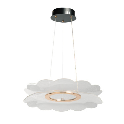 Люстра с прозрачным волнистым плафоном в форме цветка Ethereal Bloom