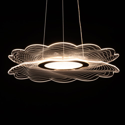 Люстра с прозрачным волнистым плафоном в форме цветка Ethereal Bloom