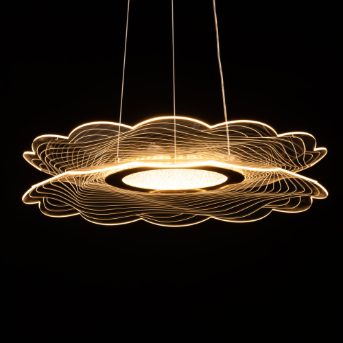 Люстра с прозрачным волнистым плафоном в форме цветка Ethereal Bloom