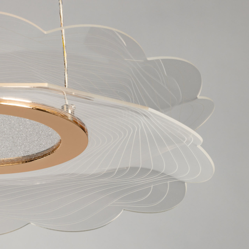 Люстра с прозрачным волнистым плафоном в форме цветка Ethereal Bloom
