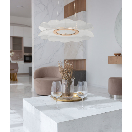 Люстра с прозрачным волнистым плафоном в форме цветка Ethereal Bloom