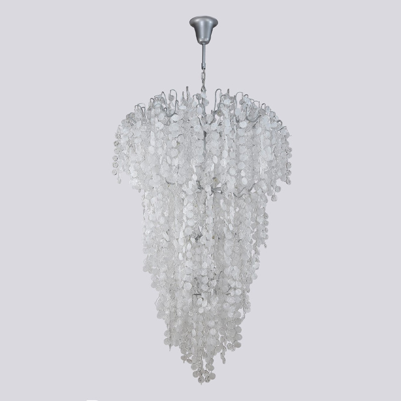 Люстра с прозрачными и белыми подвесками в виде лепестков FAIRYTREE Light