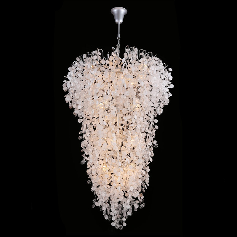 Люстра с прозрачными и белыми подвесками в виде лепестков FAIRYTREE Light