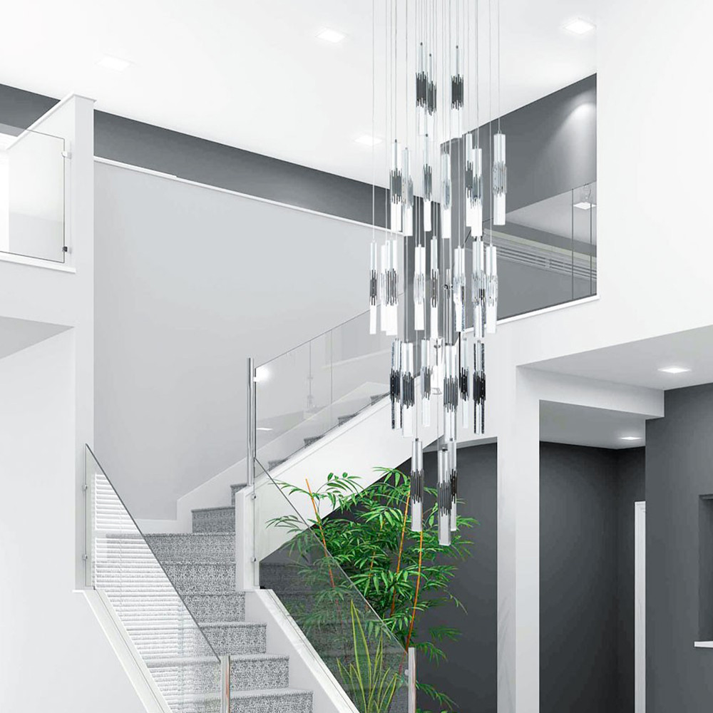 Люстра с прямоугольными плафонами из хрусталя Esme Rectangular Crystal Chrome Chandelier