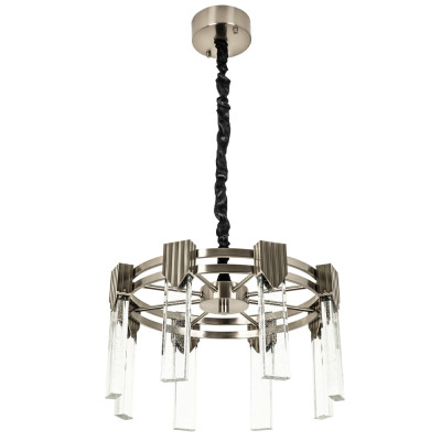 Люстра с прямоугольными хрустальными плафонами Glass Rectangles Chrome Chandelier 46