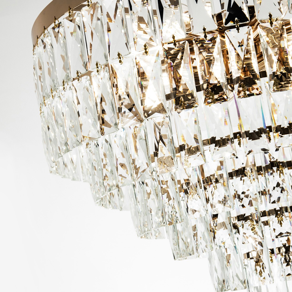 Люстра с прямоугольными хрустальными подвесками Lunet Crystal Rectangulars Chandelier 12