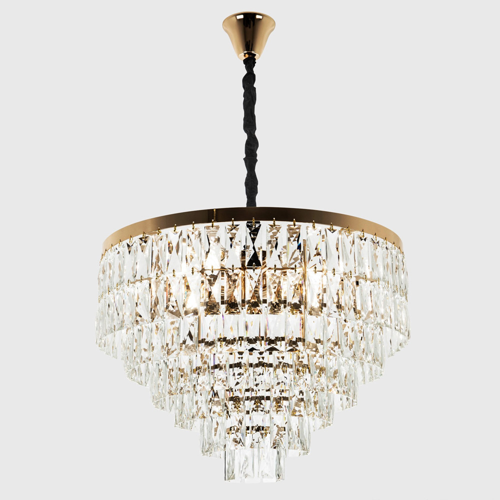 Люстра с прямоугольными хрустальными подвесками Lunet Crystal Rectangulars Chandelier 12